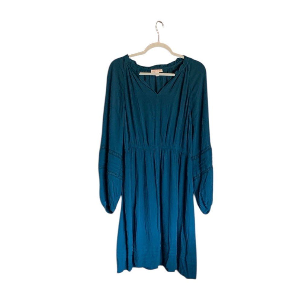 Knox Rose teal dress boho midi flowy pockets super cute medium